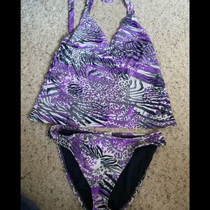 Purple gray tankini